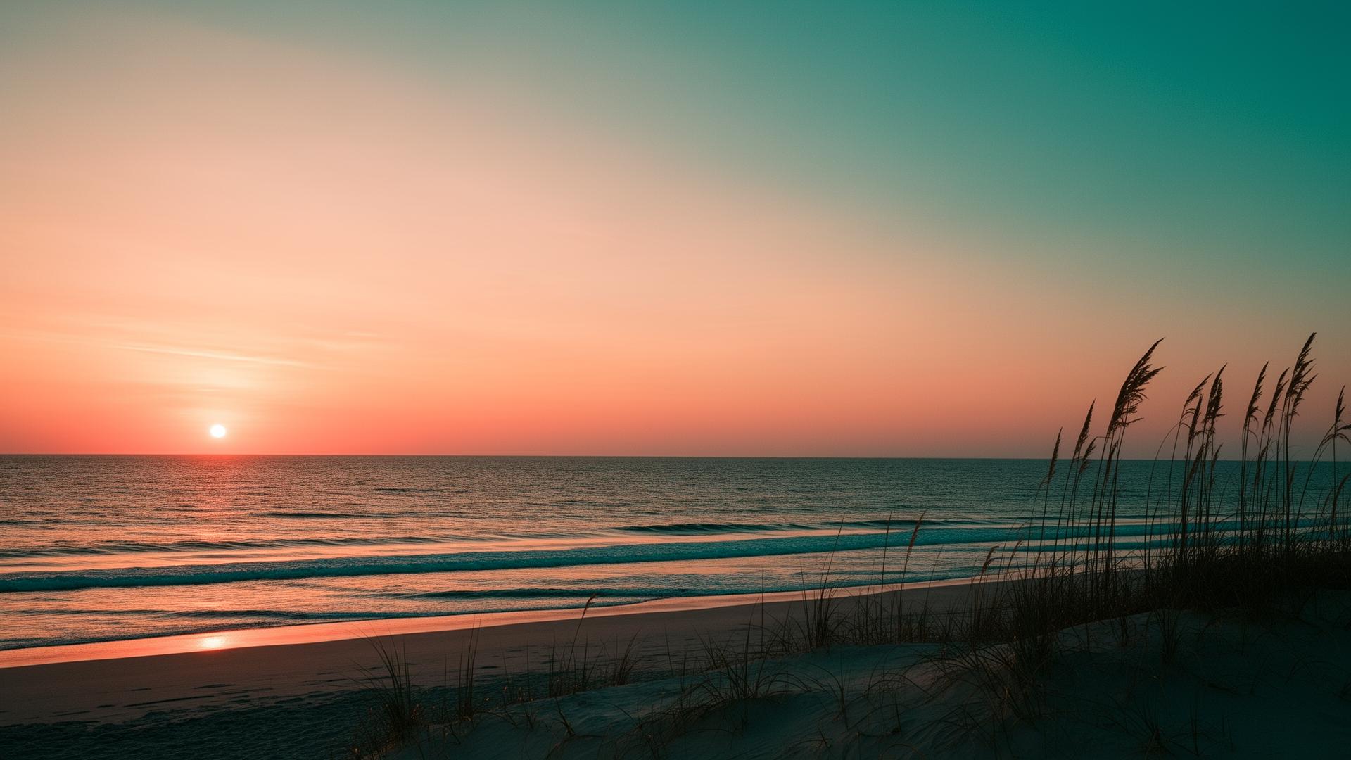 Sunset over a South Jersey beach